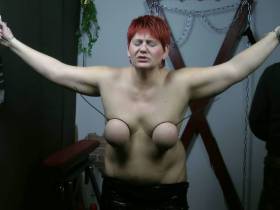 Tied breasts, ass spanked