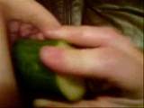 My wife fucks me with a thick cucumber