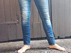 User-requested video: Outdoor shitting in jeans and underwear