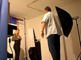 Hot blonde fucked in the photo studio