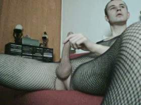 wank in fishnet