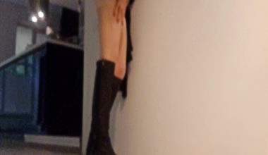 Weiße Nylons Stiefel Poop