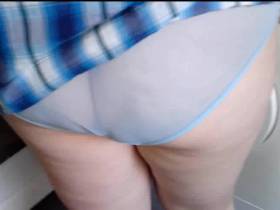 My panties in a transparent blue