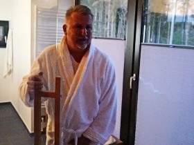 Dirty-Tina and a sauna visitor pissed in my mouth!