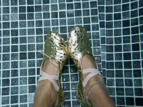Gymnastics slippers in the pool 2