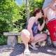 Outdoor blowjob and a quick fuck
