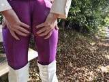 Broken white overknees and leggings