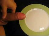 Cum on a plate