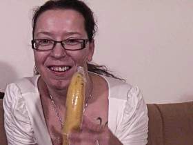 Double penetration with carrot and banana - vegan fuck