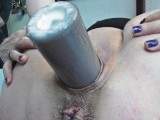 A fat candle as a dildo - Carmen pleasures herself...