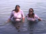 two lesbians swimming with clothes 1