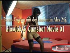 First Blowjob - Cock sucking, blowjob and cumshot with model Alex 24