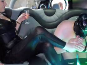 Foot Worship in limousine
