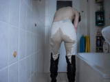 Full pissing in pants and boots!