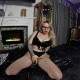 Intense masturbation by the fireplace