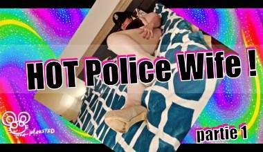 Hot Police Wife.. Partie1.. geile hot police wife macht es sich auf dem Bett selbst..