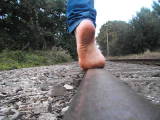 Dirty Feet on train tracks :)