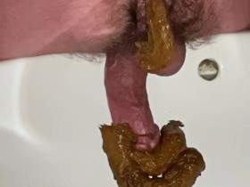 My Sissy Boyfriend Shitting All Over His Cock