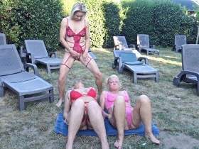 Mega outdoor piss orgy! 20 men and one girl fill us up with piss! Full Movie - Cam 1