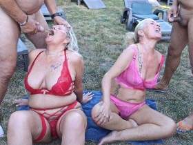 Mega outdoor piss orgy! 20 men and one girl fill us up with piss! Full Movie - Cam 1
