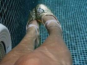 Gymnastics slippers in the pool 1