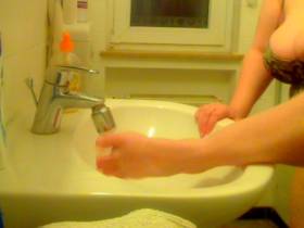 Wash feet and massage