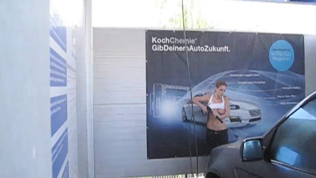 FrankfurterTitten - Tits out while washing the car