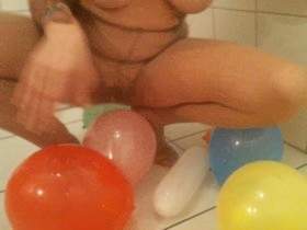 Balloons play on in nylons, can decorate with shit and then burst