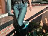 edel jeans und  neue wildleder stiefel