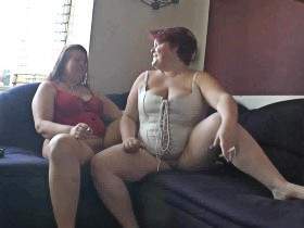 Lesbians smoking in lingerie