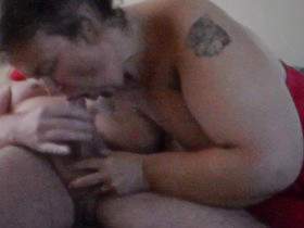 She gets all his cum in her mouth