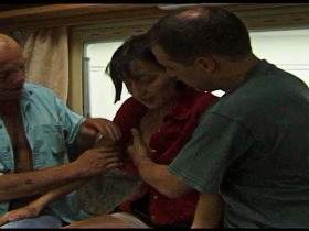 Threesome in a German Autobahn Sex Van