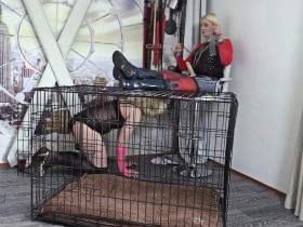 Sissy, ***ay I fuck you in the cage with my Hunter Boots!