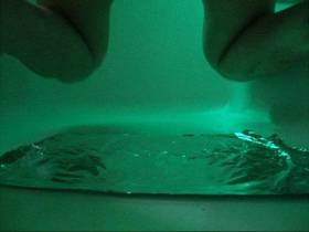 shitting on aluminum foil