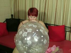 Large transparent balloon blown up ...