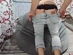 Jeans down with anal