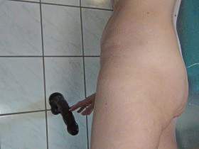 Dildo fucking in the shower