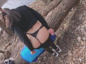 Horny teen publicly fucked by the lake and now swallows sperm.... Part 2