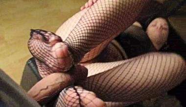 NetzstrumpfFüße Footjob 