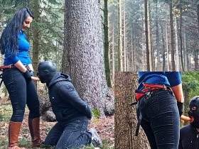 In the forest the loser gets the cock