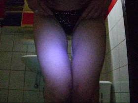 Horny pissing from behind