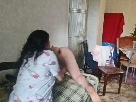 The black-haired girl licks ass