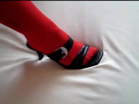 1 - his cock getting ready (Red Stockings)