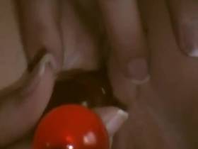 Ball bar in wet pussy