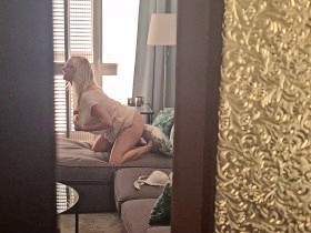 Licked and fucked by a voyeur!