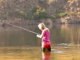 Fishing in Waders in the river