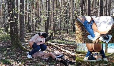Bestraft und vollgekackt im Wald