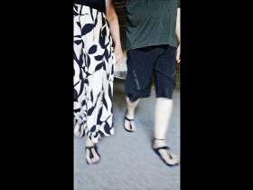 Barefoot walk in Birkenstocks with GILF