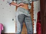 Natalia nasse graue Jeans