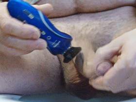 Quick shave and cumshot